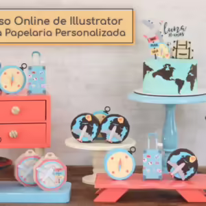 Combo de 4 cursos: Personalização com Papéis Digitais e banco de imagens, Camadas, Embalagens e Papéis Digitais no Illustrator